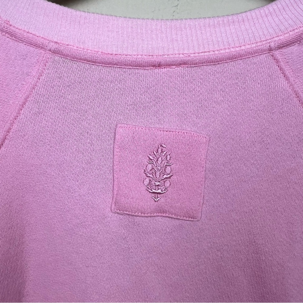 Free People Movement On The Run Sweatshirt Pink Oversized V-Neck S - Picture 8 of 9